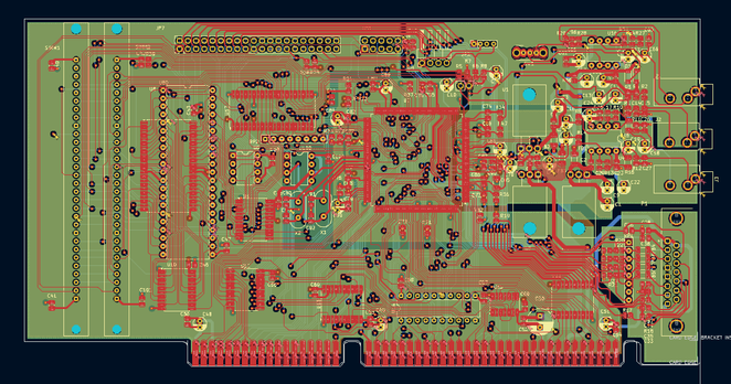 PCB layout showing a complete Gravis Ultrasound.