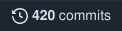 forgejo UI showing 420 commits on a personal project
