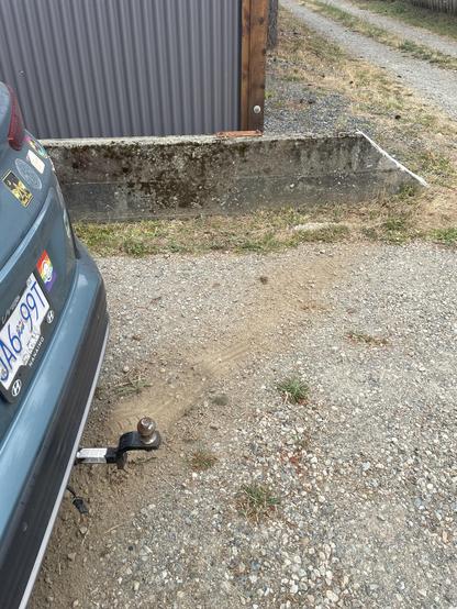 after getting removed from cement can see the track i left in the alley