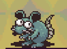 cartoony pixel art of a rat that I think is cute
