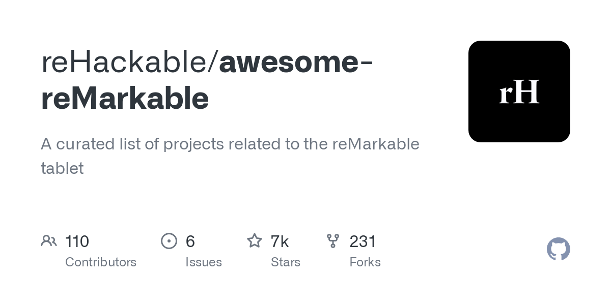 A curated list of projects related to the reMarkable tablet - reHackable/awesome-reMarkable