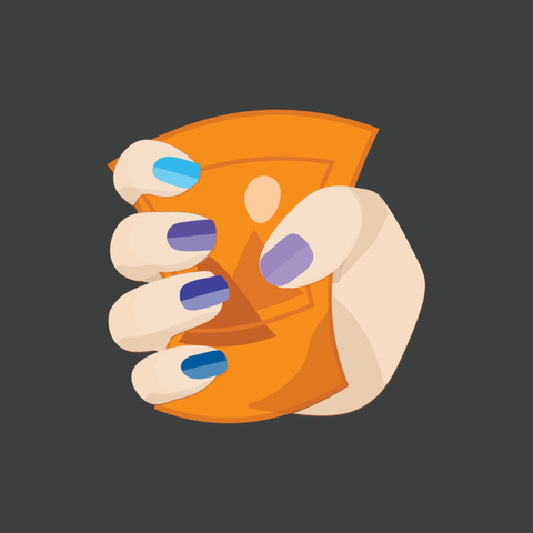 A cartoon of a hand squeezing an image file on a dark background.