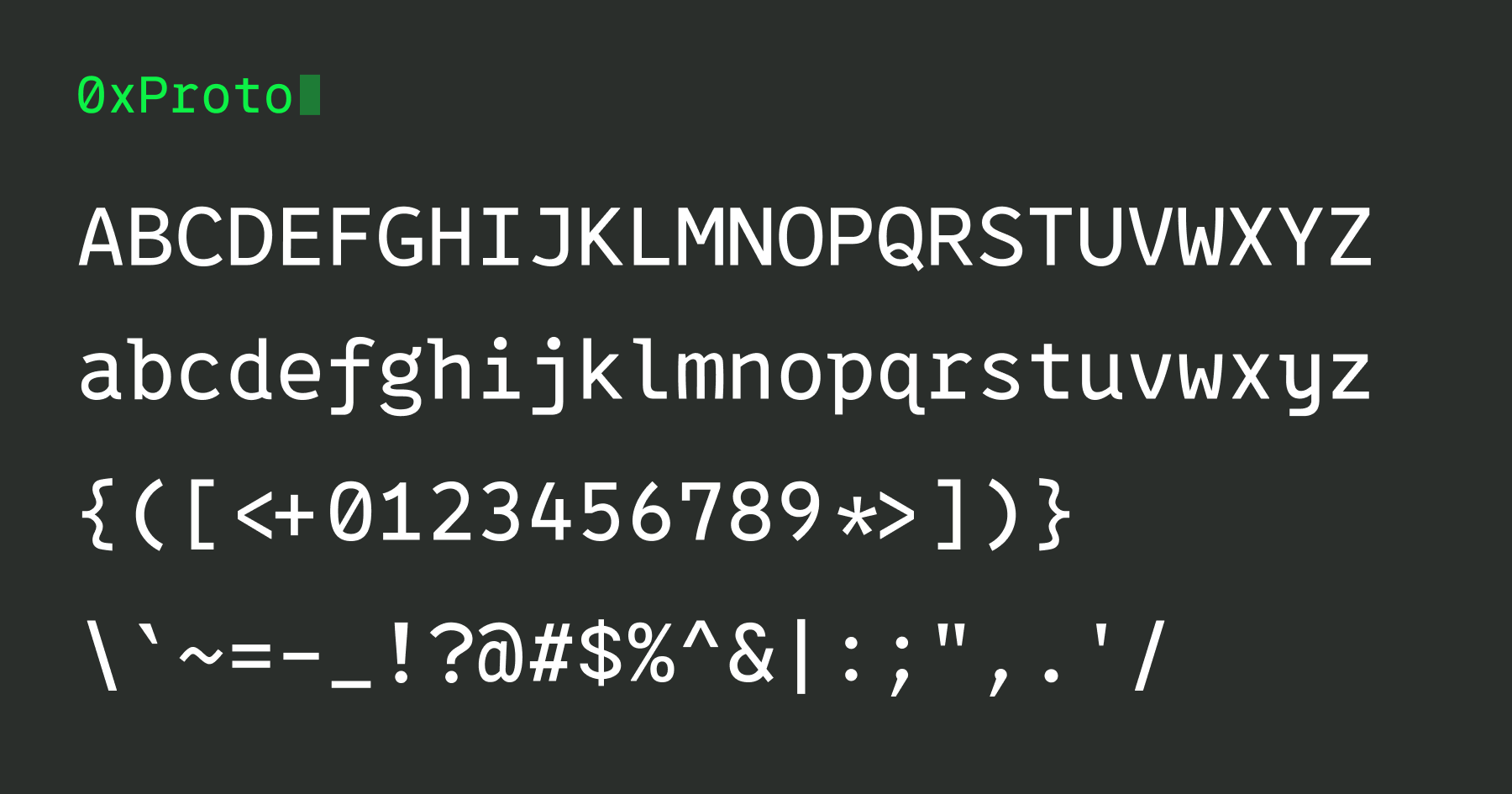 A programming font focused on source code legibility - 0xType/0xProto