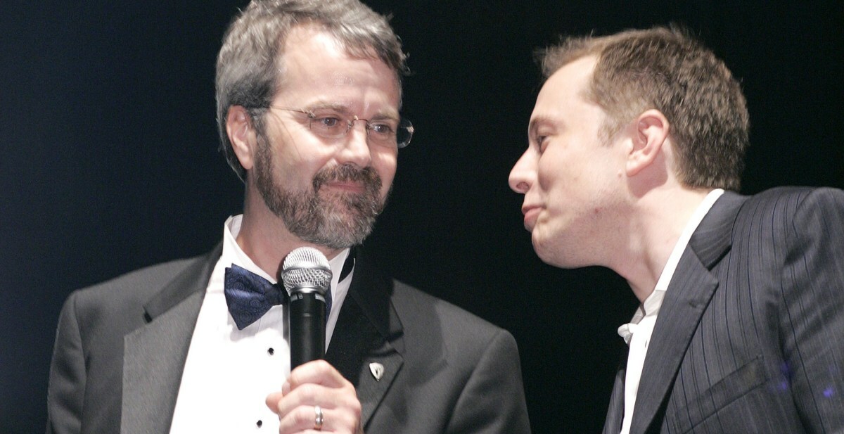 Martin Eberhard and Elon Musk in 2008
