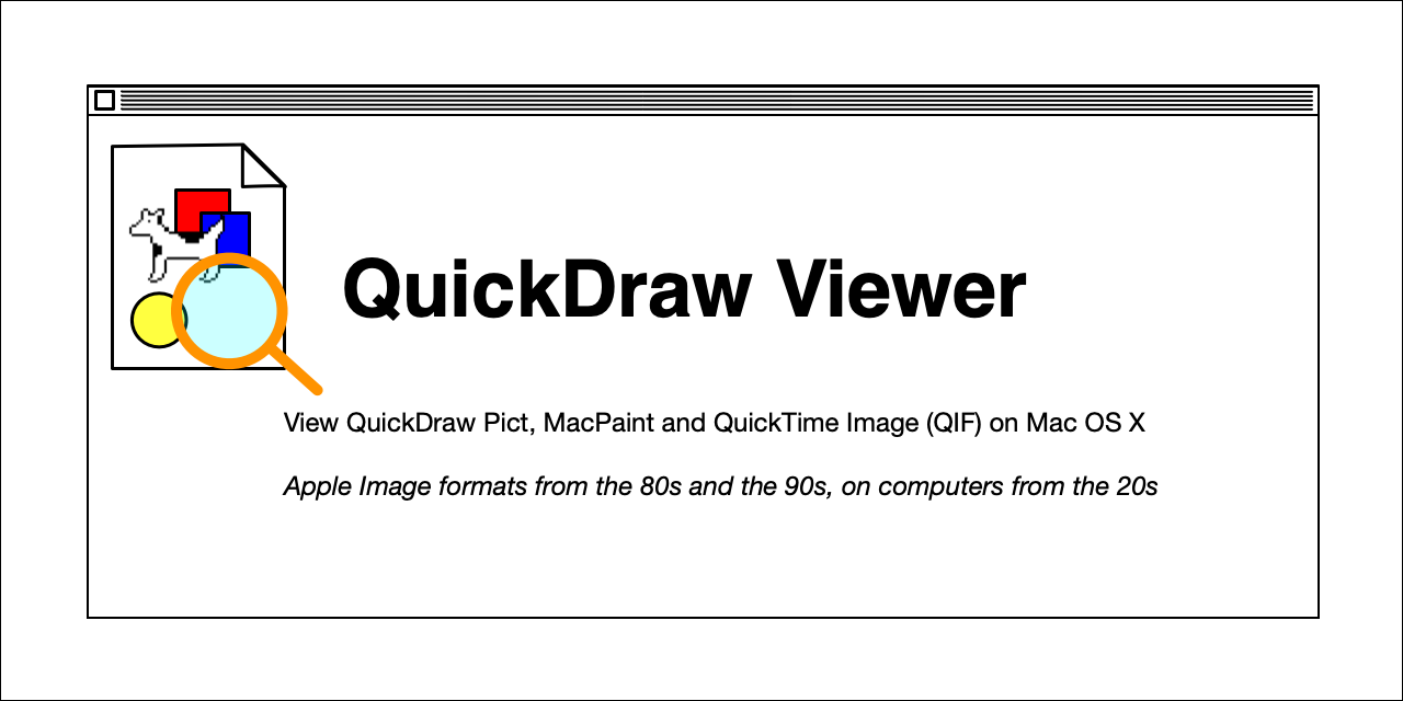 A Mac OS X utility to visualise QuickDraw (PICT) files. It allows exporting to PDF format.  - GitHub - wiesmann/QuickDrawViewer: A Mac OS X utility to visualise QuickDraw (PICT) files. It allows ex...