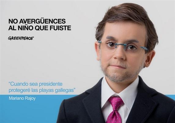 Campaña de Greenpeace para exigir respeto ambiental a M. Rajoy