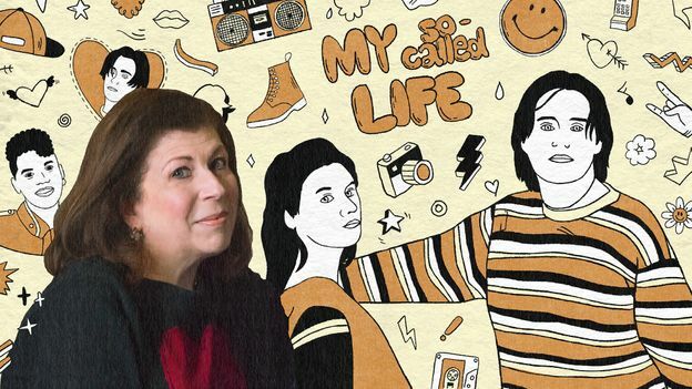 Illustration of Claire Danes and Jared Leto in My So-Called Life with creator Winnie Holzman (Credit: Emmanuel Lafont)