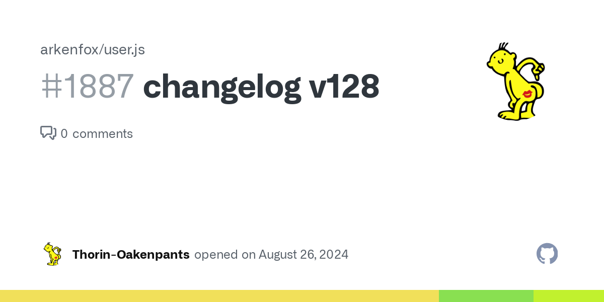 🟩 v127/v128 FF127 release notes FF127 for developers FF127 security advisories FF128 release notes FF128 for developers FF128 security advisories CHANGELOG all changes ToDo: diffs FF126-FF127 | ToD...