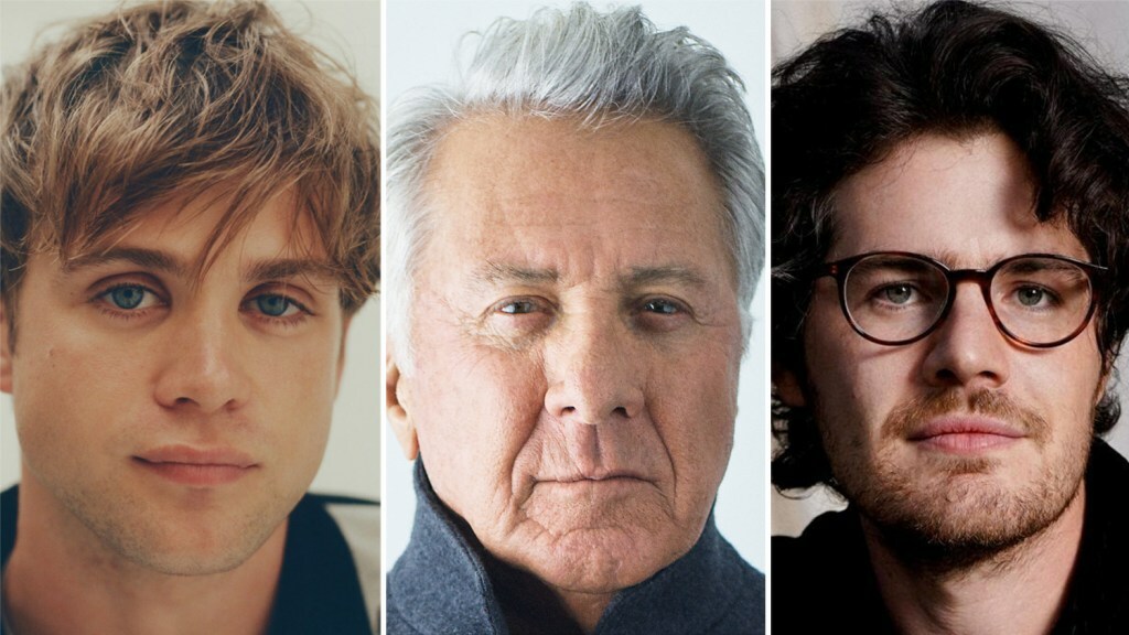 Leo Woodall, Dustin Hoffman and Daniel Roher