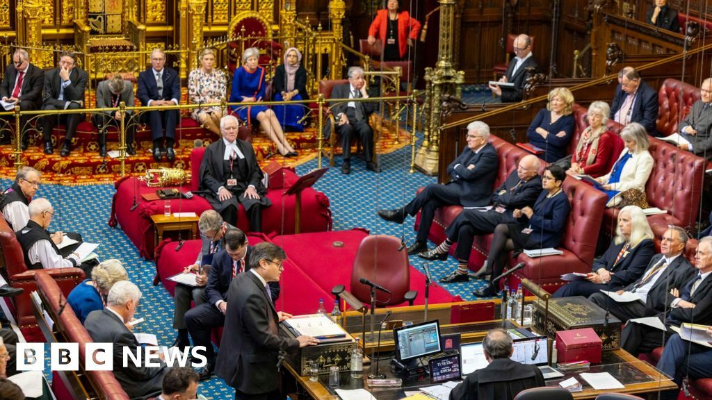 Peers in the House of Lords listen as government minister Lord Murray of Blidworth speaks during the debate on the Government's Illegal Migration Bill.