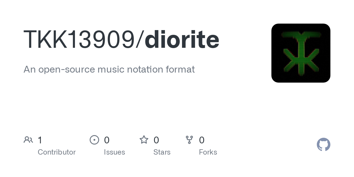An open-source music notation format. Contribute to TKK13909/diorite development by creating an account on GitHub.