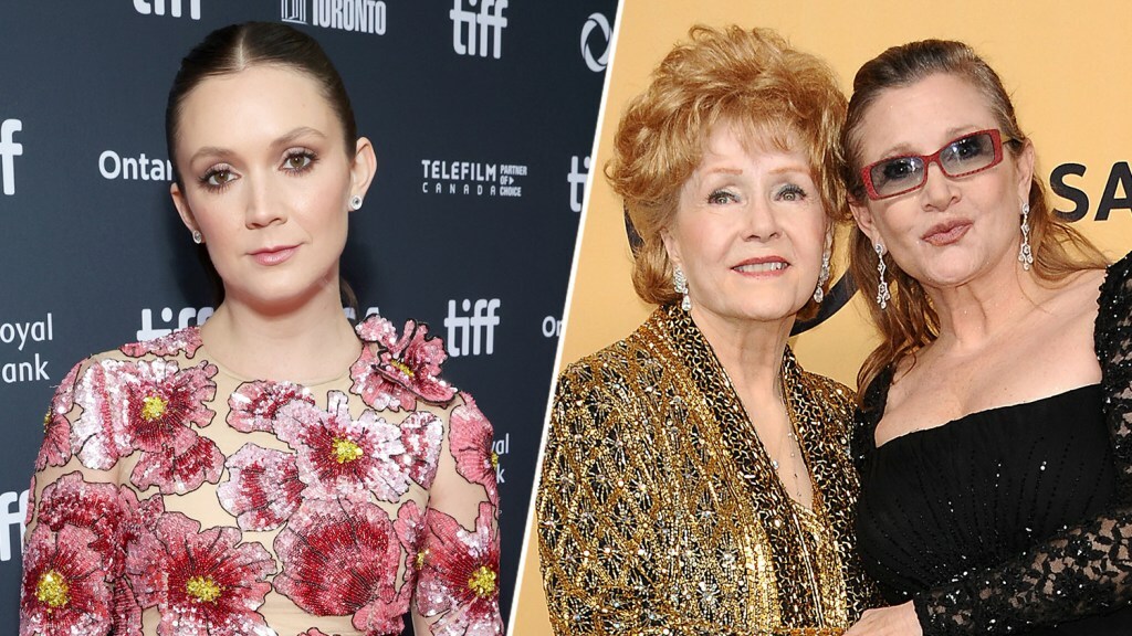 Red carpet photos of Billie Lourd and Debbie Reynolds with Carrie Fisher