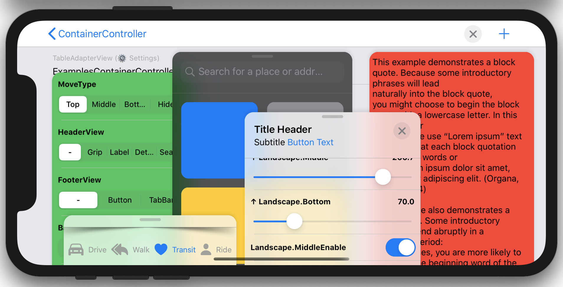 👉↕️📱ContainerController 🧩✨⚙️  is a UI Component Swipe-Panel (Customizable). 💡 The idea is copied from the app: Apple Maps, Stocks. Swift version - mrustaa/ContainerController