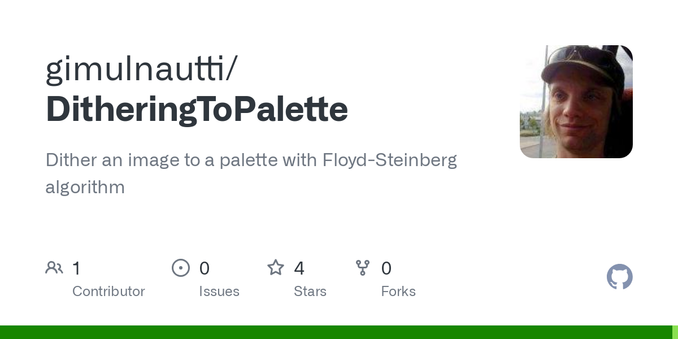Dither an image to a palette with Floyd-Steinberg algorithm - gimulnautti/DitheringToPalette