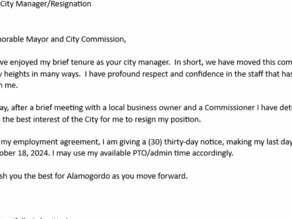 Allegations of Disinformation Concerning City Manager Resignation by Alamogordo City Officials
