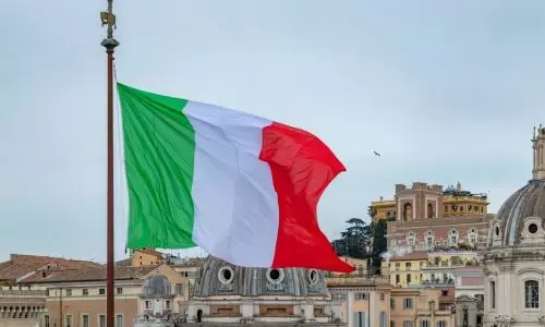 Un drapeau italien à Rome Un drapeau italien à Rome
