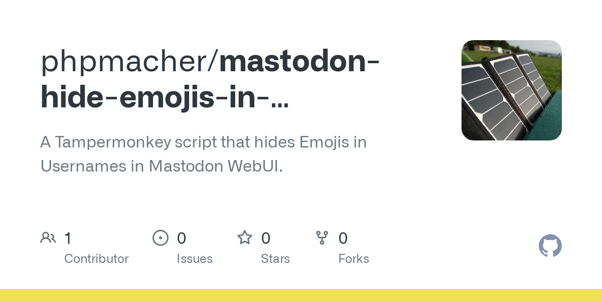 A Tampermonkey script that hides Emojis in Usernames in Mastodon WebUI. - phpmacher/mastodon-hide-emojis-in-usernames