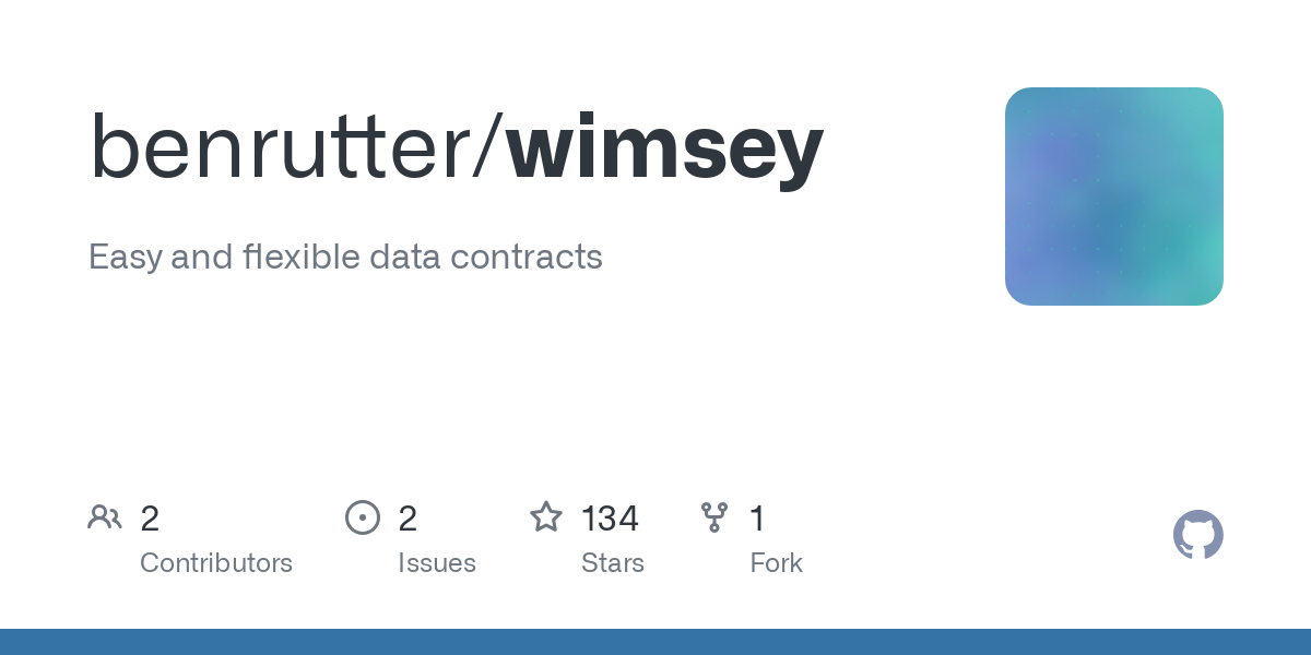 Easy and flexible data contracts. Contribute to benrutter/wimsey development by creating an account on GitHub.