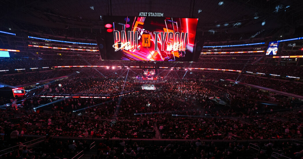 Fans filled into the stadium in Arlington, Texas, before a heavyweight boxing match between Jake Paul and Mike Tyson. Before the fight, Netflix users reported widespread crashes.