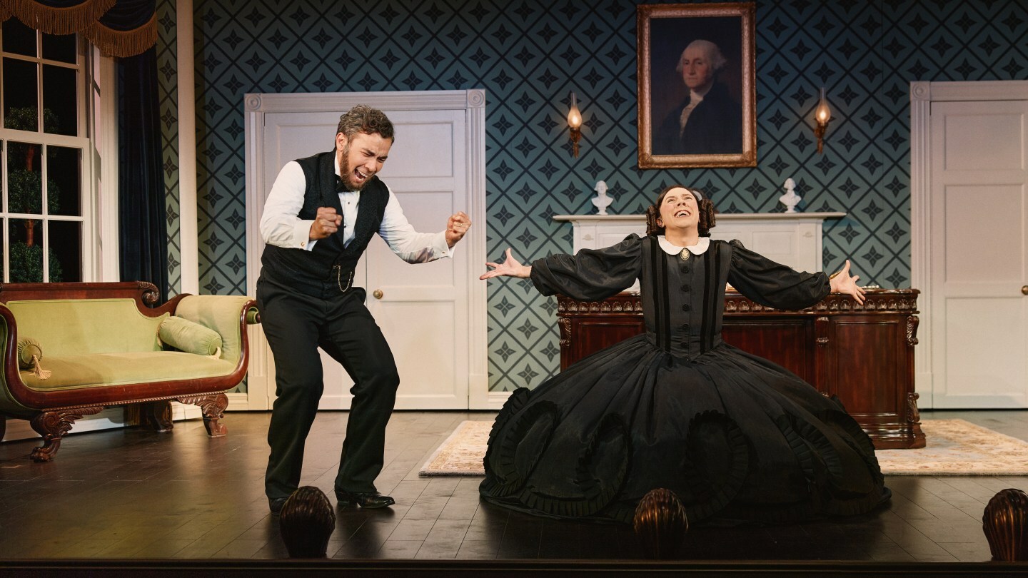 Conrad Ricamora and Cole Escola in 'Oh,Mary' on Broadway.