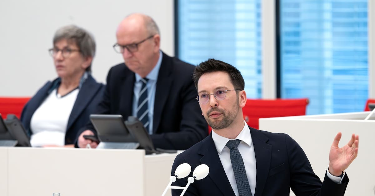 Dennis Hohloch (AfD) im Brandenburger Landtag.