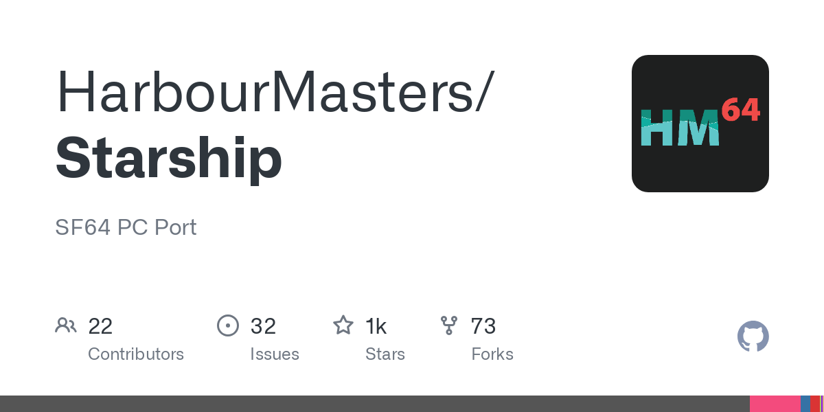 SF64 PC Port. Contribute to HarbourMasters/Starship development by creating an account on GitHub.