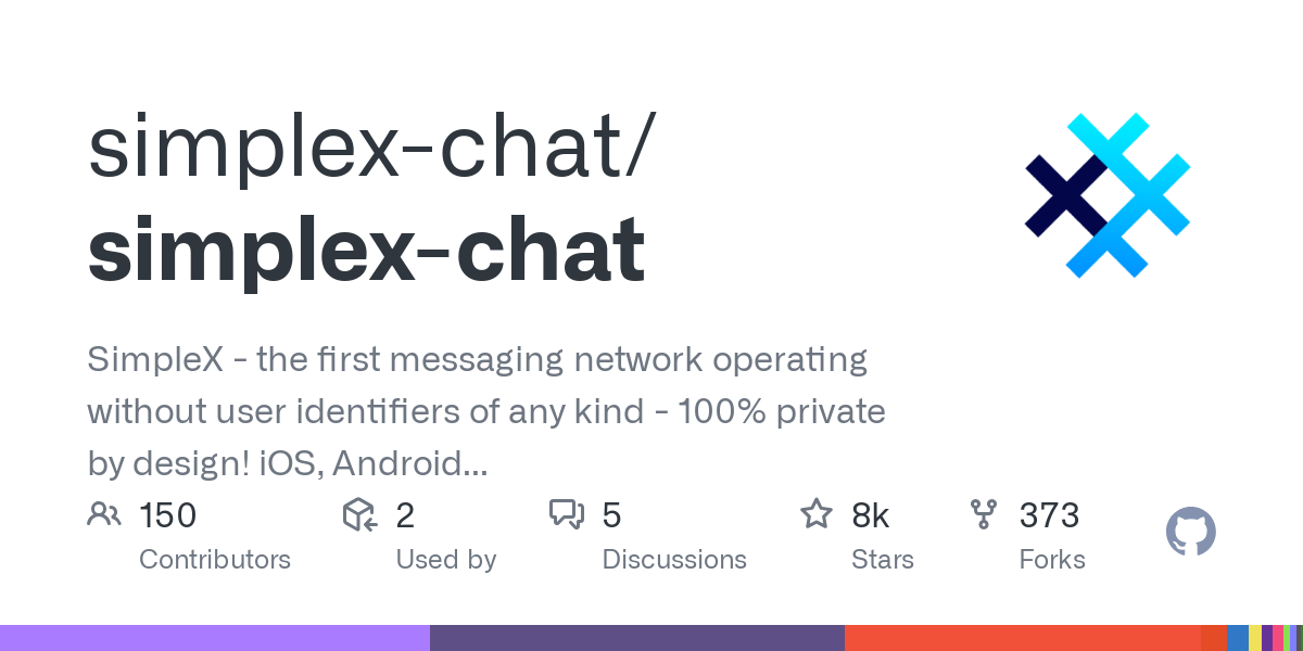 SimpleX - the first messaging network operating without user identifiers of any kind - 100% private by design! iOS, Android and desktop apps 📱! - simplex-chat/simplex-chat