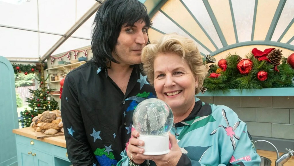 'The Great British Bake Off' presenter Noel Fielding with former co-host Sandi Toksvig 'The Great British Bake Off' presenter Noel Fielding with former co-host Sandi Toksvig