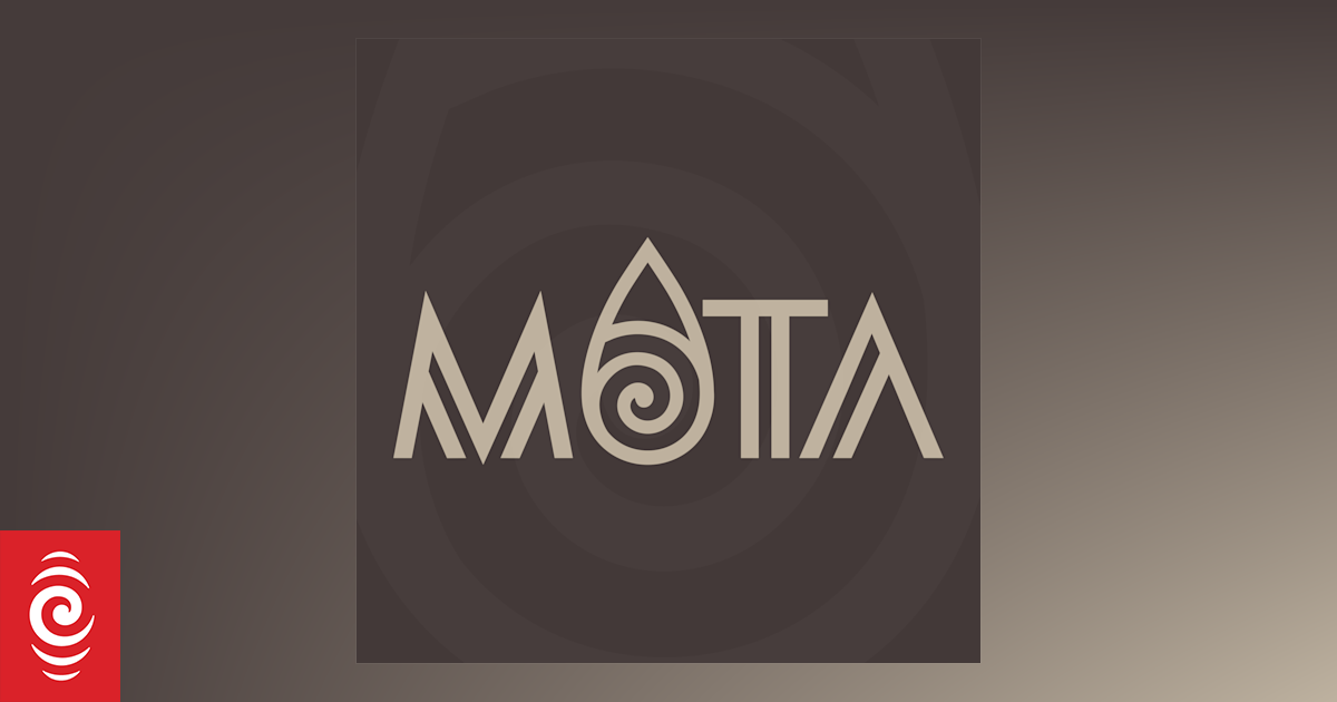 A large title displaying the word "Mata", where the letter "A" is represented in the shape of an abstract water drop. The background colour of the tile is dark brown.