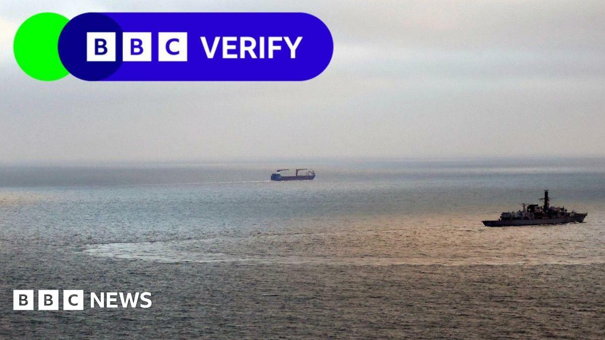 The Royal Navy released images of the Sparta II (centre) as it moved through international waters in late December, before arriving in Syria

