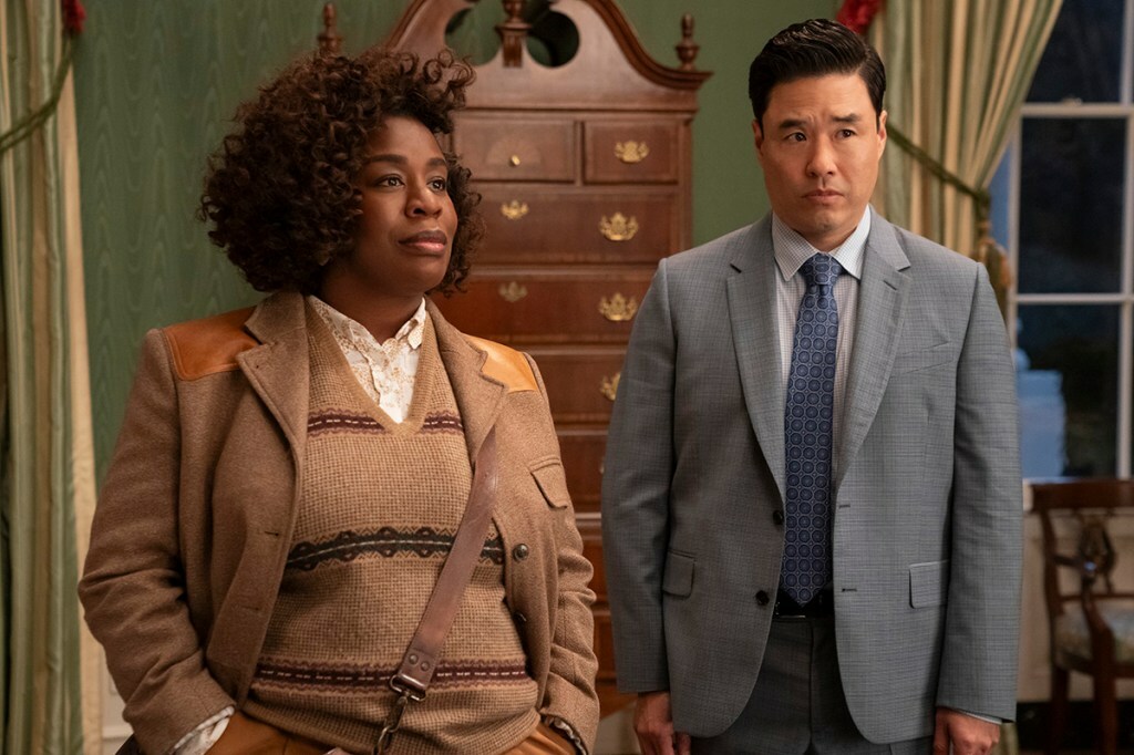 (L to R) Uzo Aduba as Cordelia Cupp, Randall Park as Edwin Park in episode 101 of The Residence.