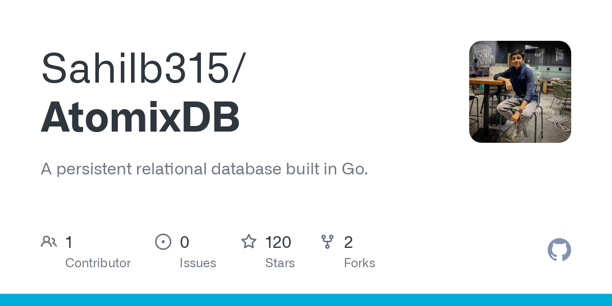 A persistent relational database built in Go. Contribute to Sahilb315/AtomixDB development by creating an account on GitHub.