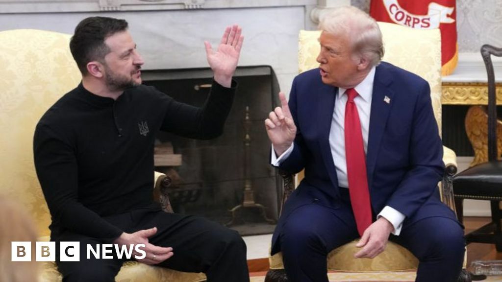 President Donald Trump and Ukrainian President Volodymyr Zelensky meet in the Oval Office