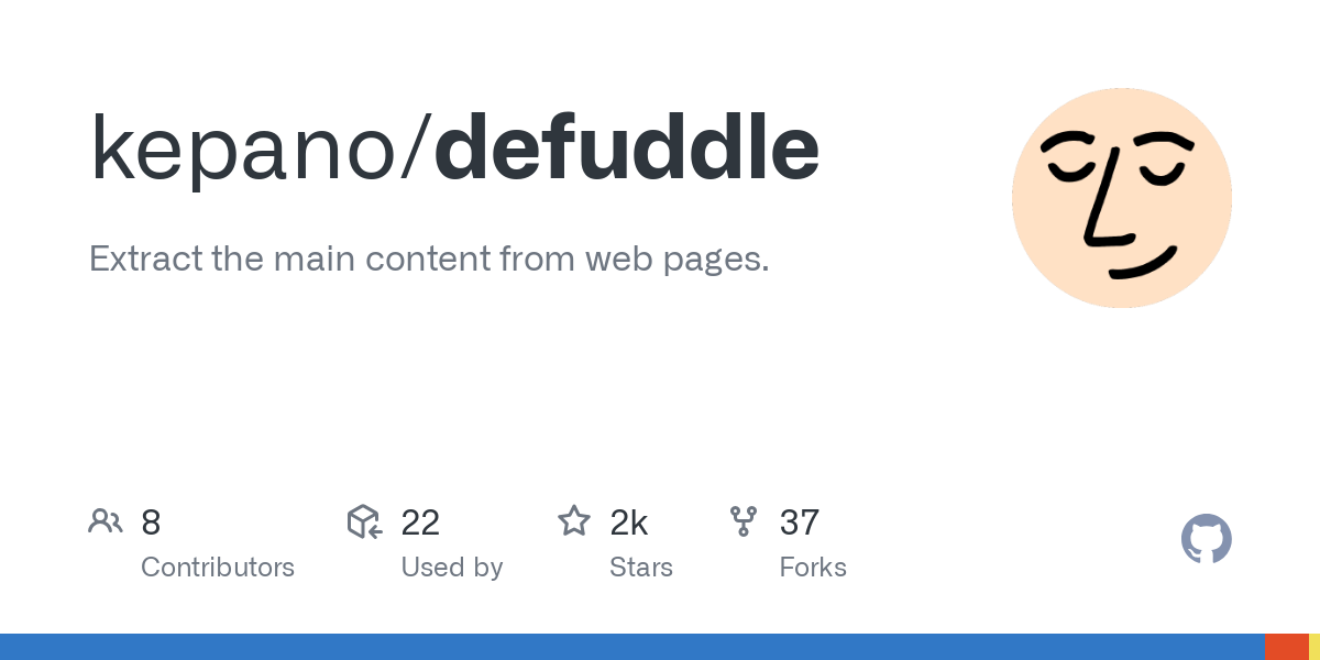 Extract the main content from web pages. Contribute to kepano/defuddle development by creating an account on GitHub.