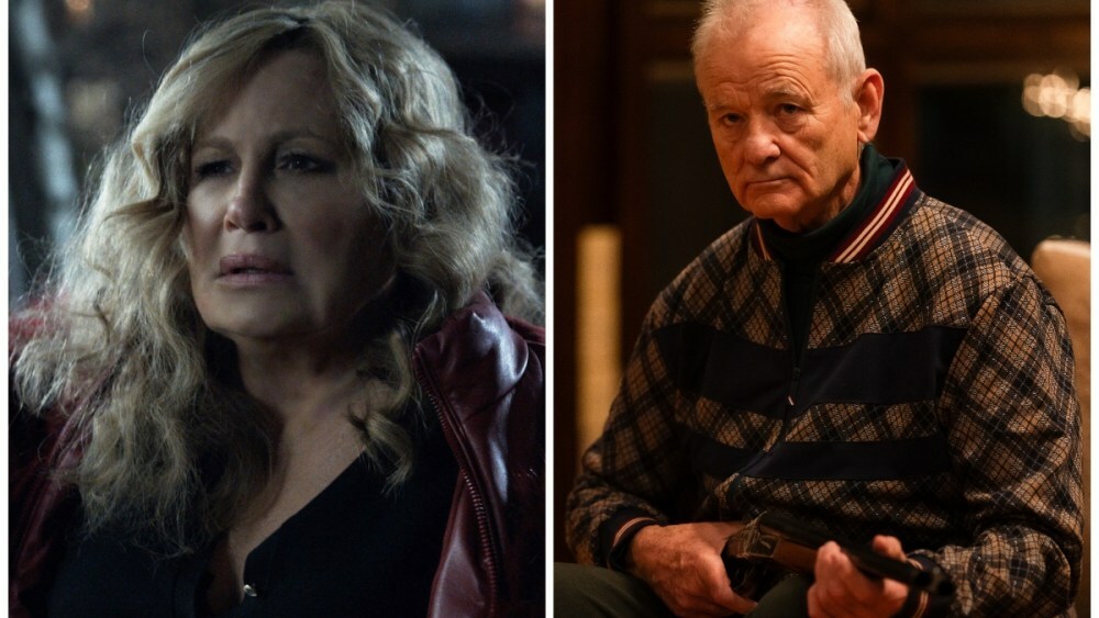 From left to right: Jennifer Coolidge and Bill Murray in the dark comedy "Riff Raff" from Lionsgate.