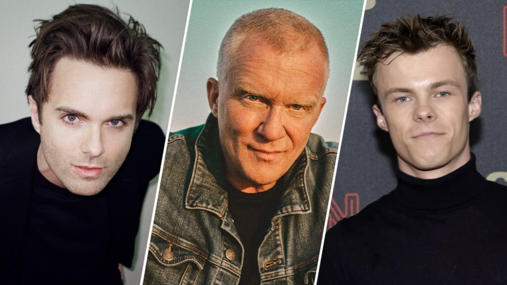 Headshots of Thomas Dekker, Anthony Michael Hall and Nicholas Hamilton