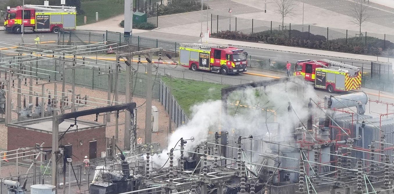 Fire engines attend the North Hyde electrical substation. | PA Images / Alamy Fire engines attend the North Hyde electrical substation. | PA Images / Alamy