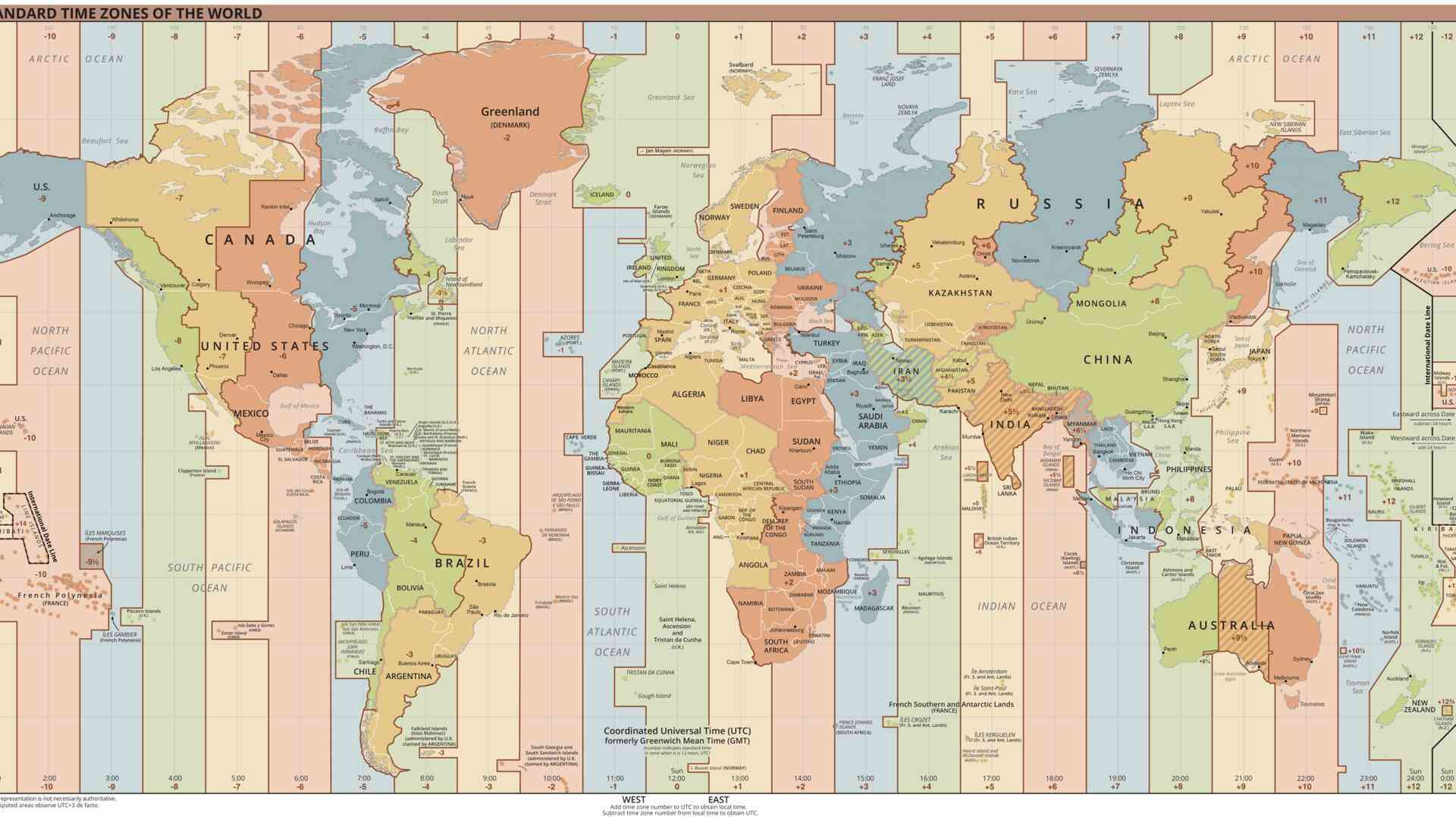 A map of timezones across the world. | Image: CIA/IANA