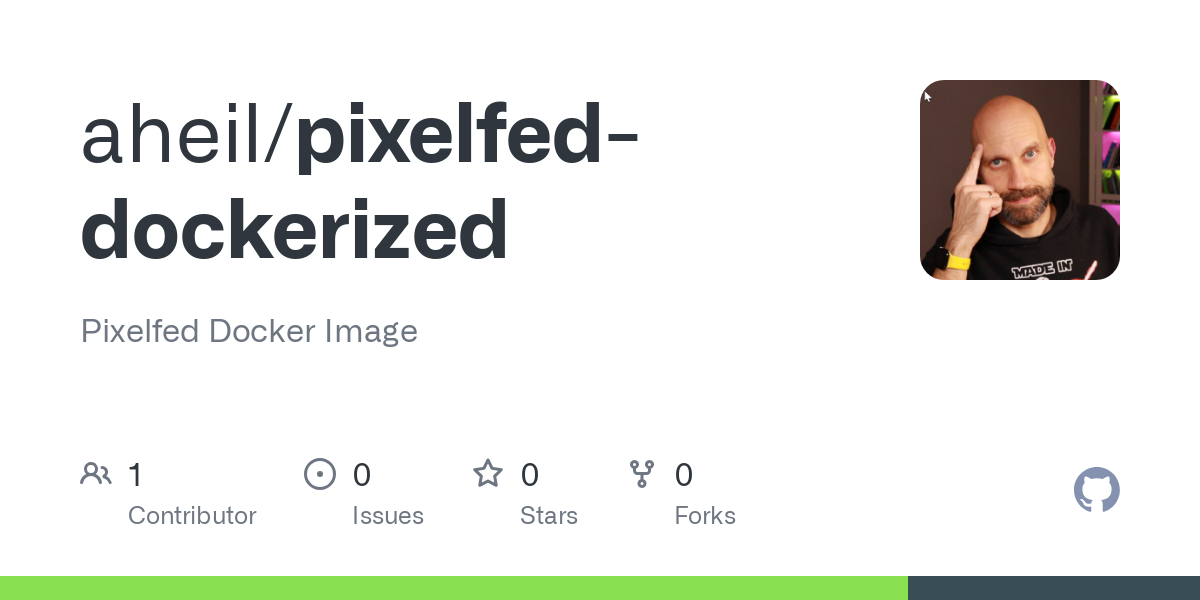 Pixelfed Docker Image. Contribute to aheil/pixelfed-dockerized development by creating an account on GitHub.
