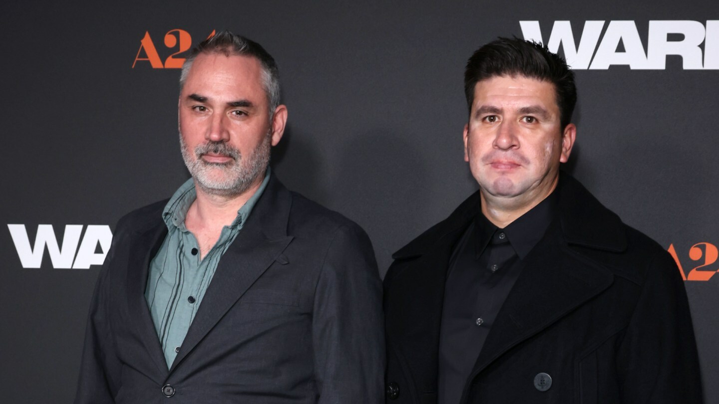 Alex Garland and Ray Mendoza attend the 'Warfare' U.K. premiere on April 1.