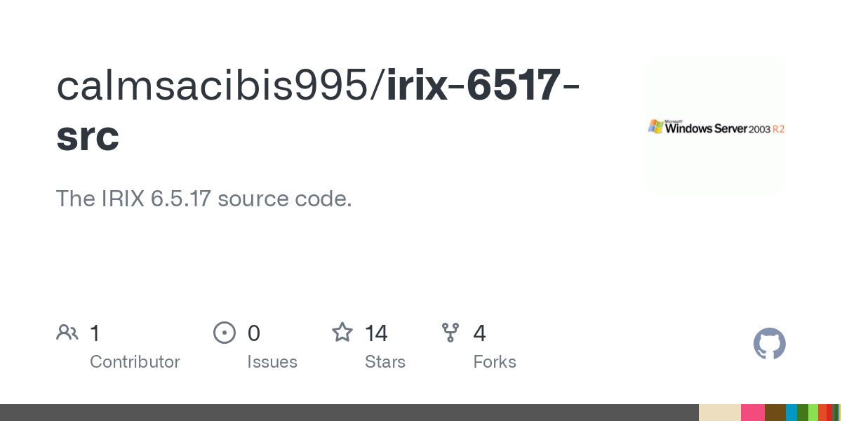 The IRIX 6.5.17 source code. Contribute to calmsacibis995/irix-6517-src development by creating an account on GitHub.