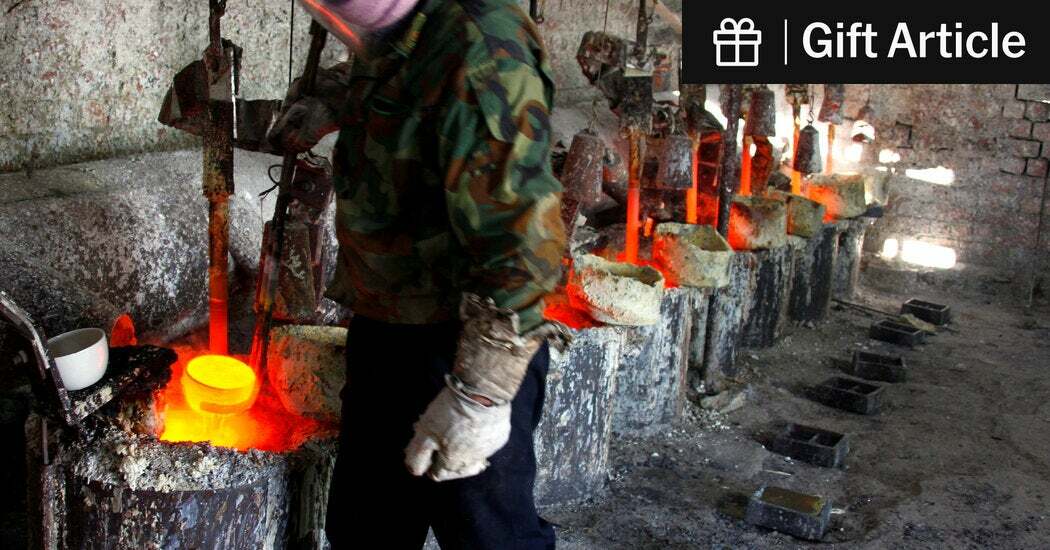 A smelting workshop in China’s Inner Mongolia in 2010. The vast majority of the world’s supply of rare earths is mined in China.