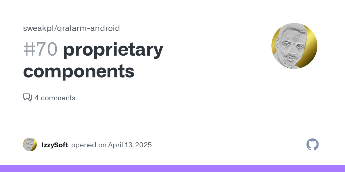 Today's update yielded a warning from our scanners: ! com.sweak.qralarm: needs NonFreeComp, needs NonFreeNet, needs Tracking A closer look reveals: You've added MLKit, which is proprietary, and thu...