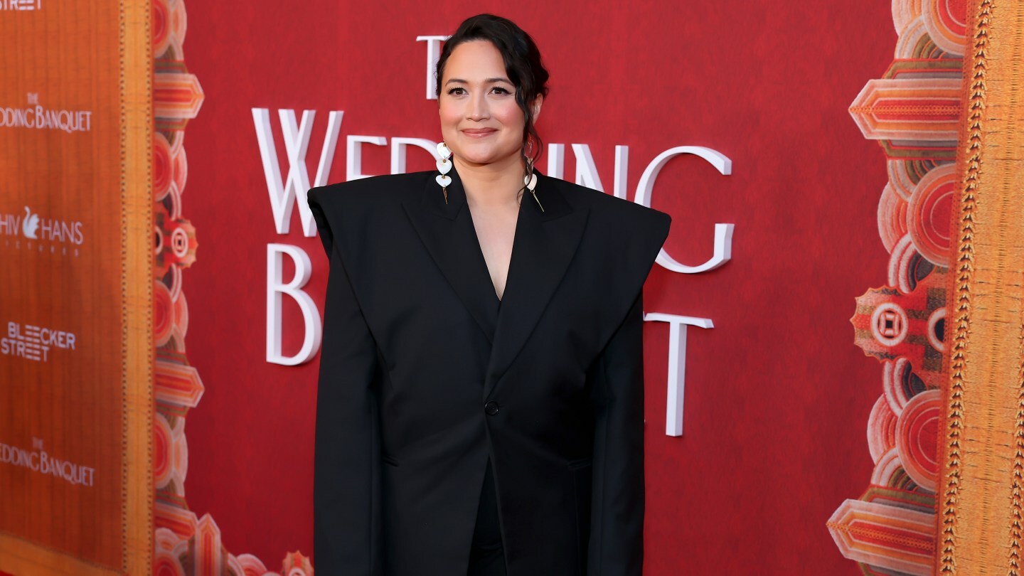 Lily Gladstone attends the Los Angeles premiere of Bleeker Street's "The Wedding Banquet" on April 14.
