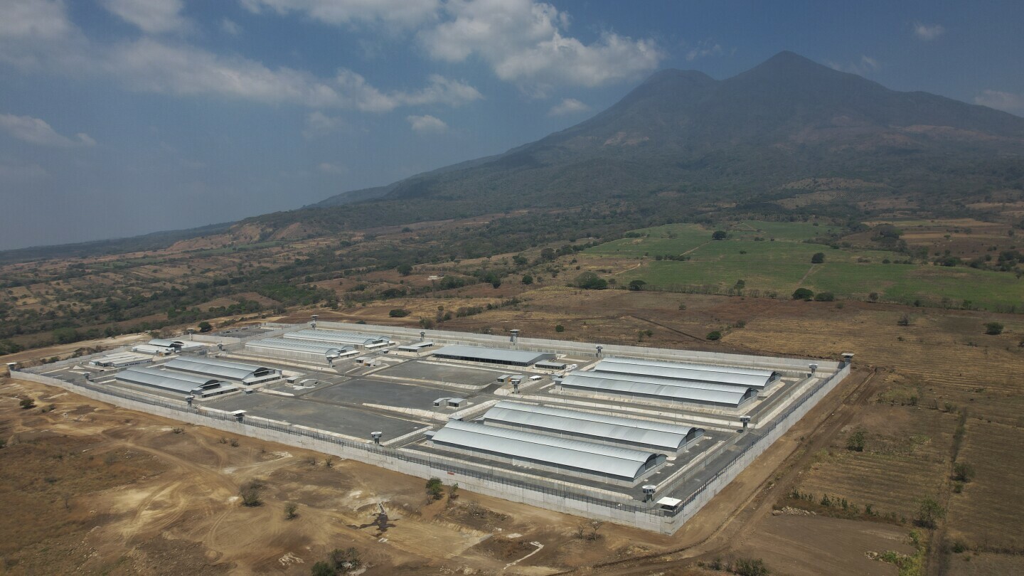 A mega-prison known as Detention Center Against Terrorism (CECOT) stands in Tecoluca, El Salvador, March 5, 2023. (AP Photo/Salvador Melendez, File)