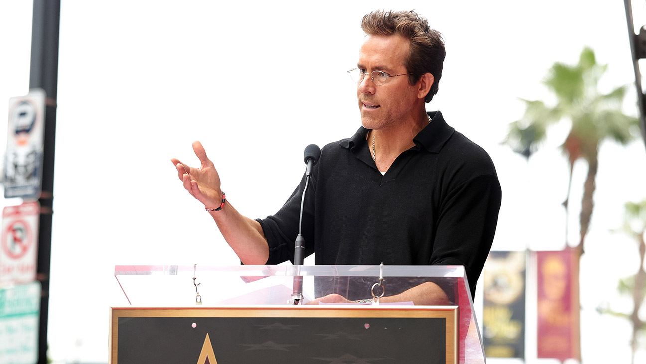 Ryan Reynolds speaks onstage during the Green Day Hollywood Walk of Fame Star Ceremony on May 01, 2025 in Hollywood, California.