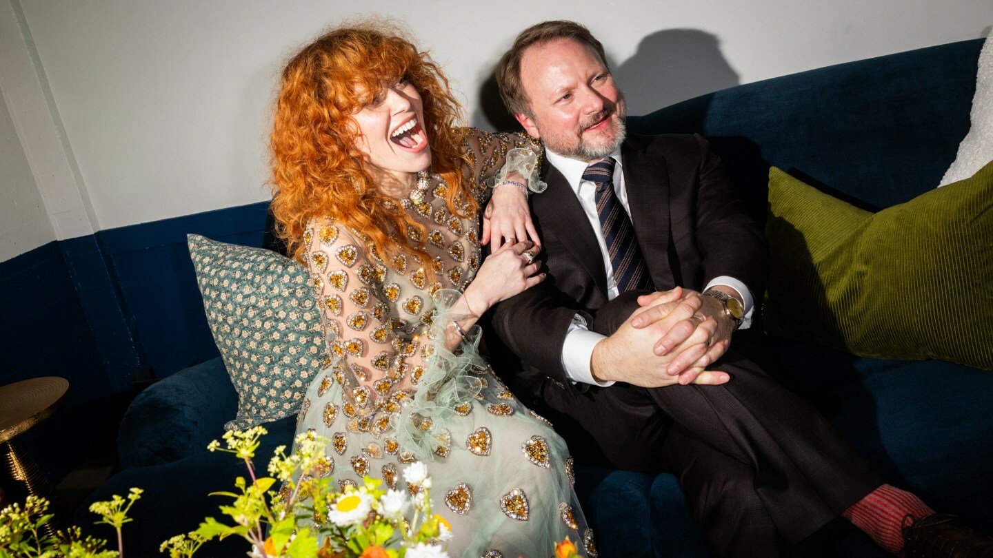 Natasha Lyonne and Rian Johnson attend the premiere of ‘Poker Face.’