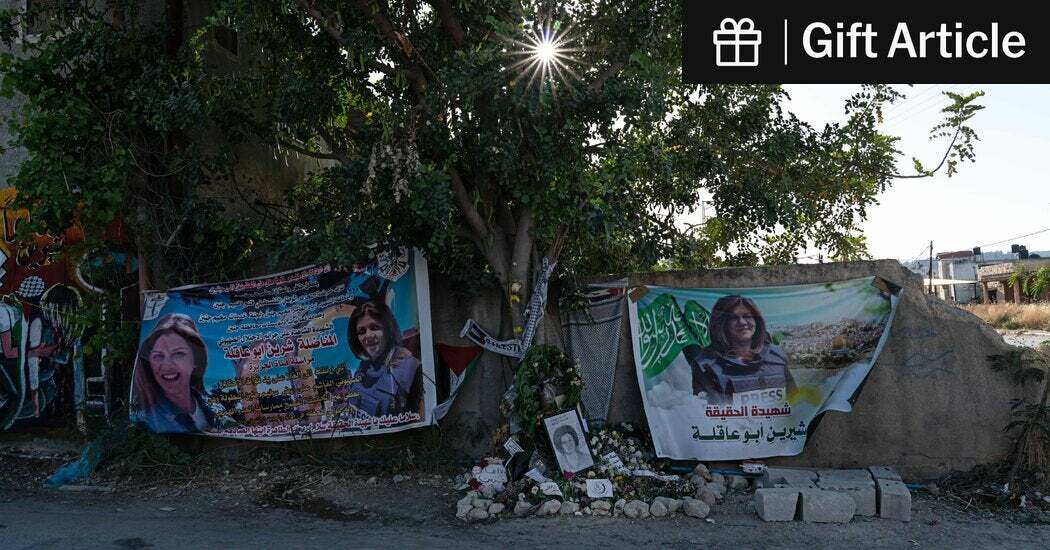 The site of Shireen Abu Akleh’s fatal shooting in Jenin, the West Bank, in 2022. The killing of the U.S. citizen prompted the Biden administration to push Israel to more rigorously investigate her death. 