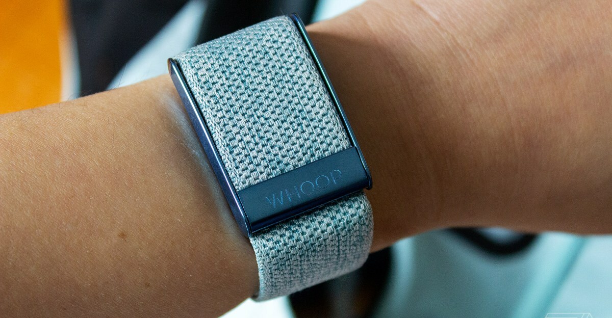 The Whoop 4.0 on someone’s wrist