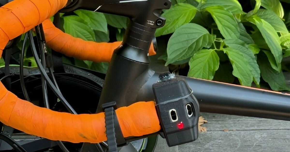 The ProxiCycle sensor mounts on the left-hand end of the handlebars
